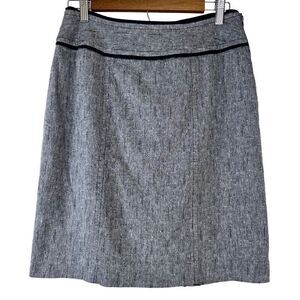 Sharagano Linen Blend Gray Marled Pencil Skirt Womens‎ 6 Modern Preppy Career
